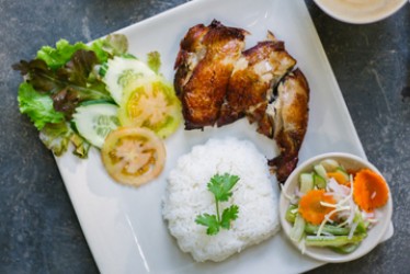 Fried Chicken Thigh with Rice